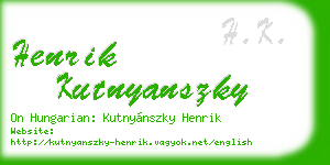 henrik kutnyanszky business card