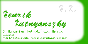 henrik kutnyanszky business card